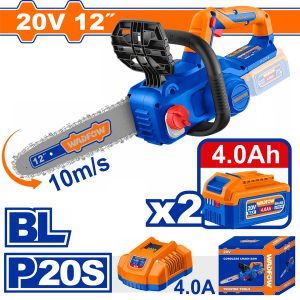 Wadfow WCLP5121E Σετ Αλυσοπρίονο Μπαταρίας Li-ion 20V / 12" / 4Ah / 2 Μπαταρίες Brushless Motor
