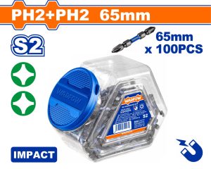 Wadfow WSV5KPH265 Σετ Μαύρες Μύτες Impact Μαγνητικές Διπλές ΡΗ2 + ΡΗ2 65mm 100 Τεμάχια