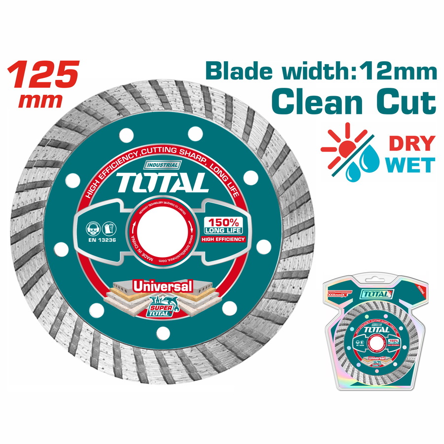 Total TAC2131251 Διαμαντόδισκος UNIVERSAL TURBO 125 Χ 22.2mm