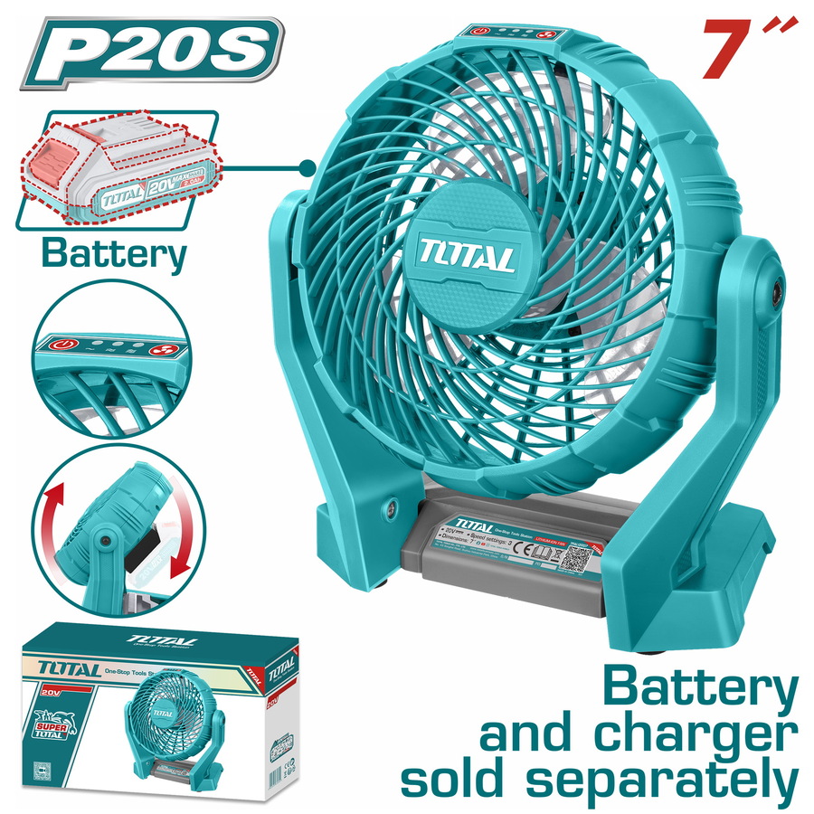Total TFALI2007 Ανεμιστήρας Ρεύματος & Μπαταρίας Li-ion 20V / 7" Χωρίς Μπαταρία & Φορτιστή
