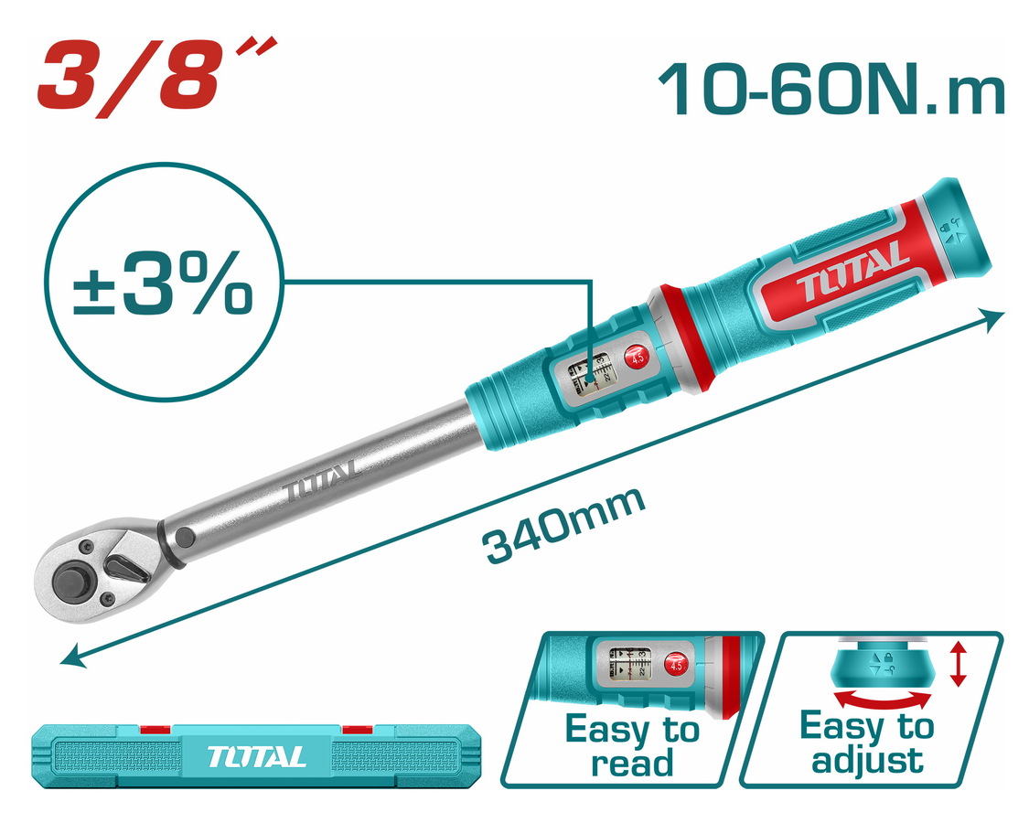 Total THPTW3860N6 Δυναμόκλειδο 3/8" / 10-60Nm