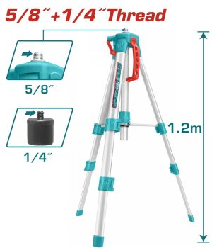 Total TLLT01152 Τρίποδας Αλουμινίου Για Αλφάδια Laser 5/8" & 1/4" 1.2m