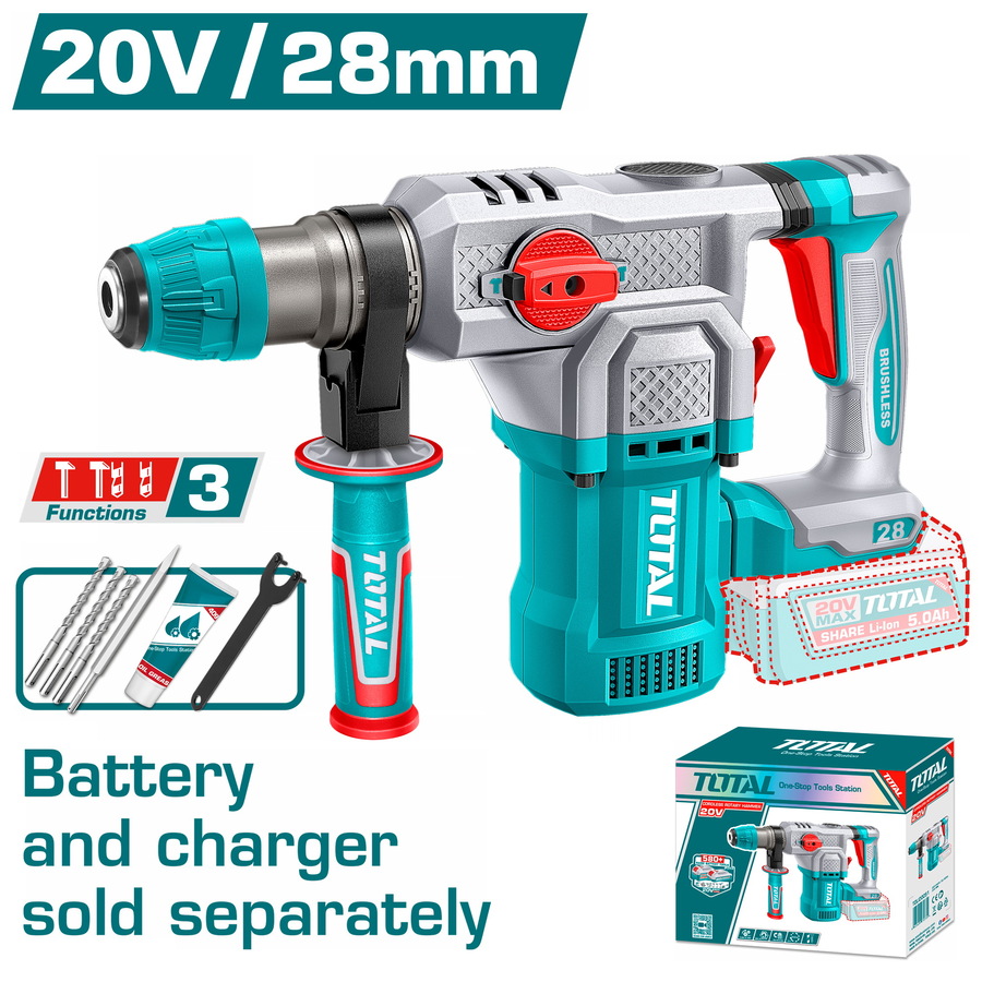 Total TRHLI20286 Πιστολέτο Πνευματικό Μπαταρίας Li-ion 20V / 28mm Χωρίς Μπαταρία & Φορτιστή Brushless Motor