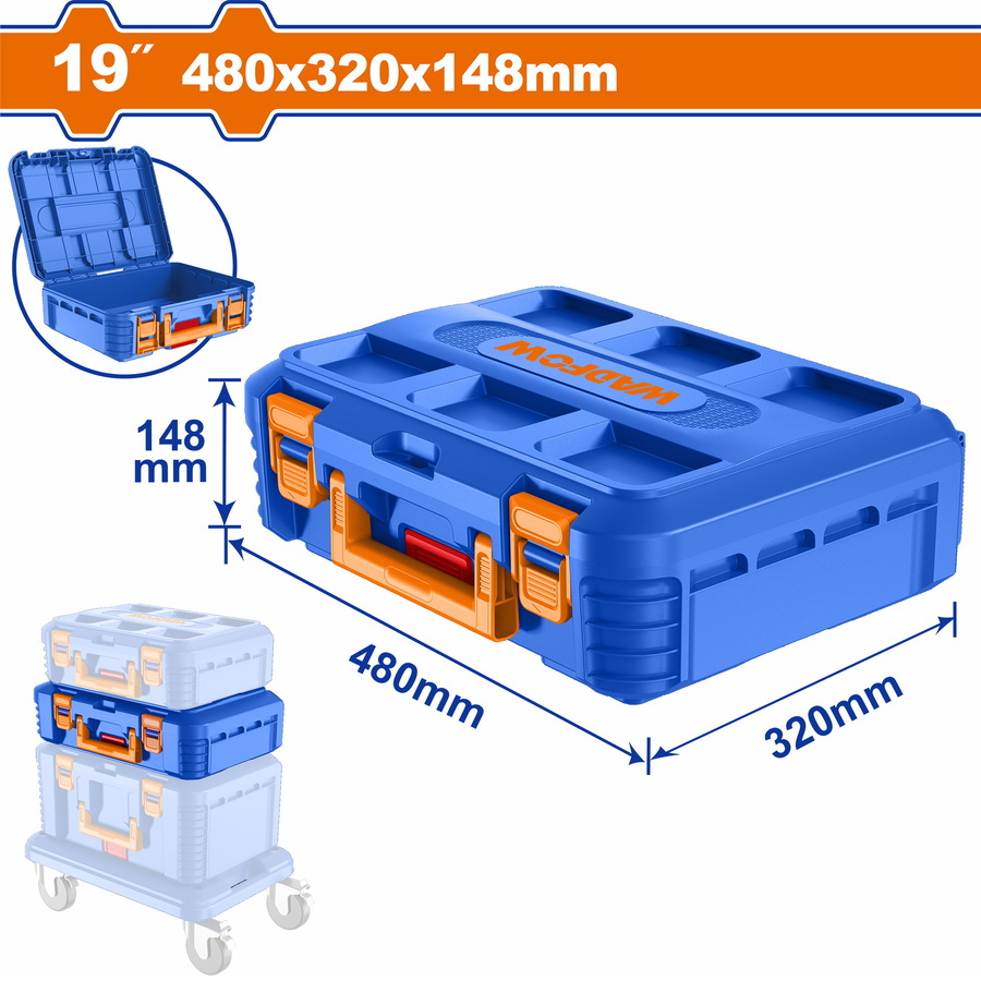 Wadfow WTB6602 Πλαστική Εργαλειοθήκη 19" Stackable