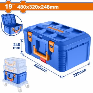 Wadfow WTB6603 Πλαστική Εργαλειοθήκη 19" Βαθιά Stackable