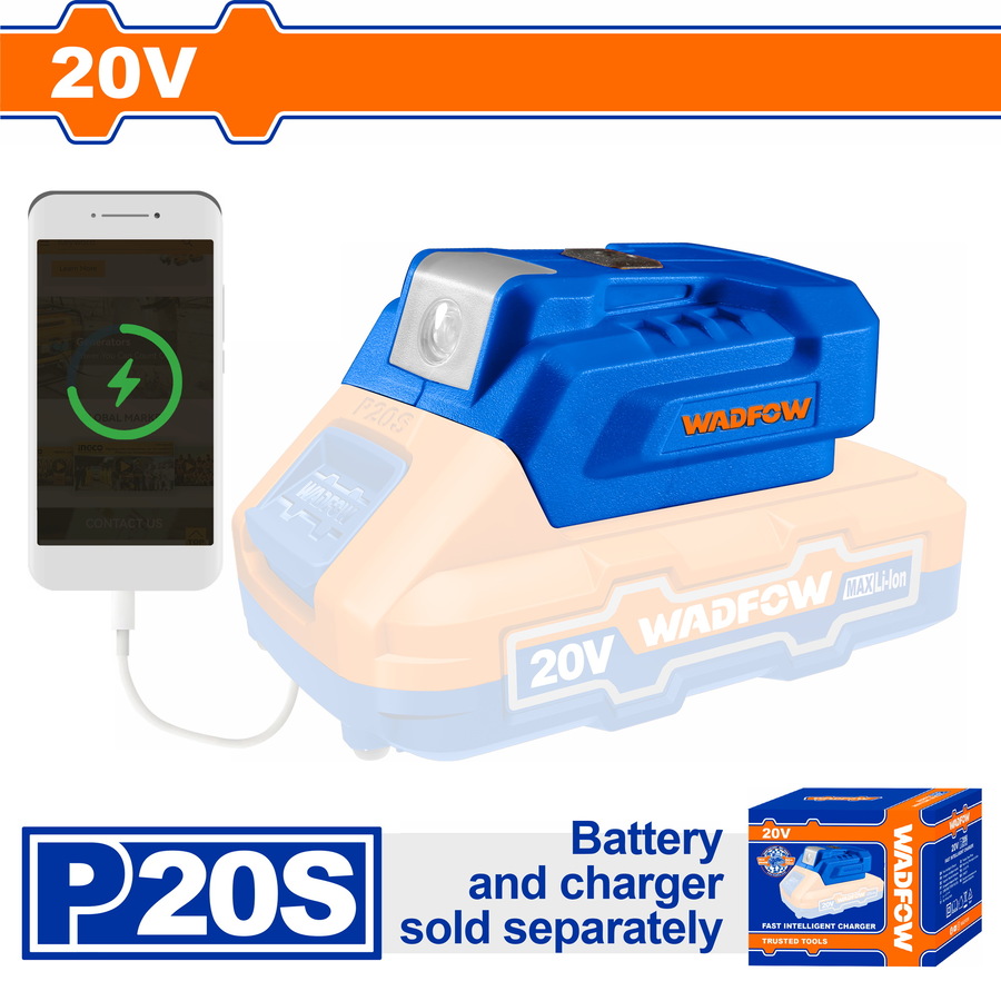 Wadfow WUCP118 Φορτιστής USB-A 20V Li-Ion Powerbank Solo